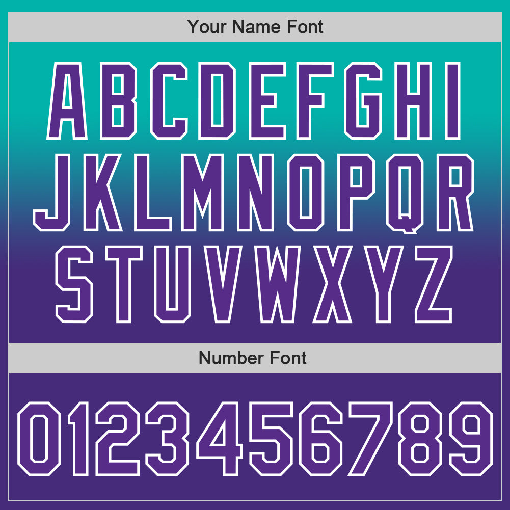 Custom Aqua Purple-White Authentic Fade Fashion Baseball Jersey - Sky-Custom