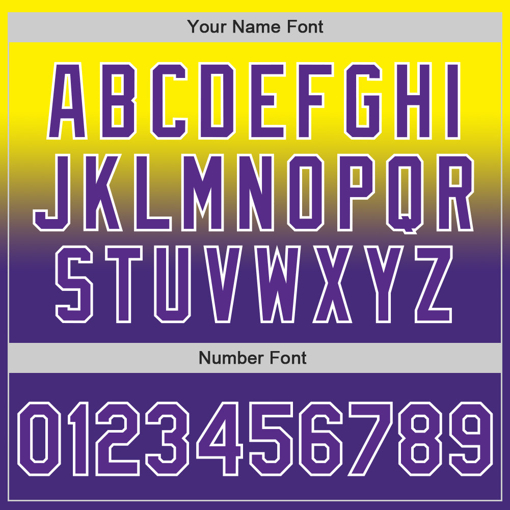 Custom Light Yellow Purple-White Authentic Fade Fashion Baseball Jersey - Sky-Custom