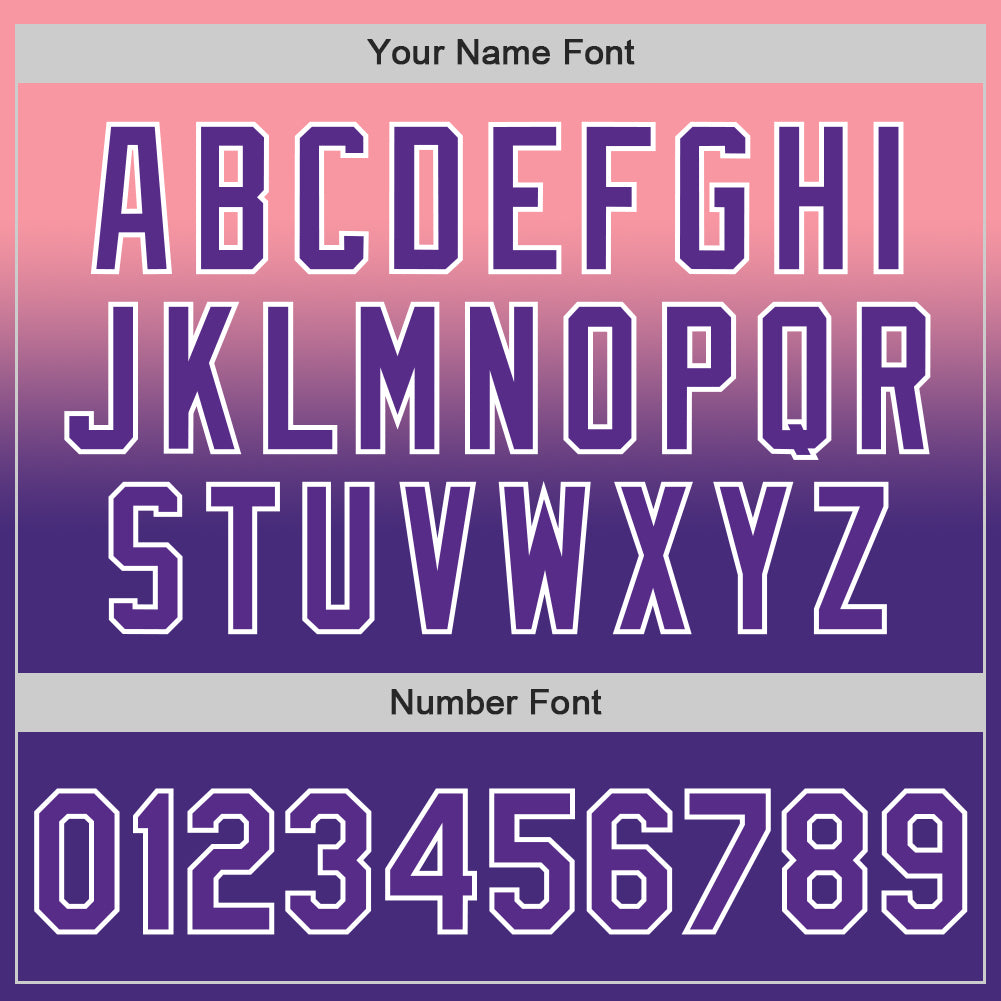 Custom Medium Pink Purple-White Authentic Fade Fashion Baseball Jersey - Sky-Custom