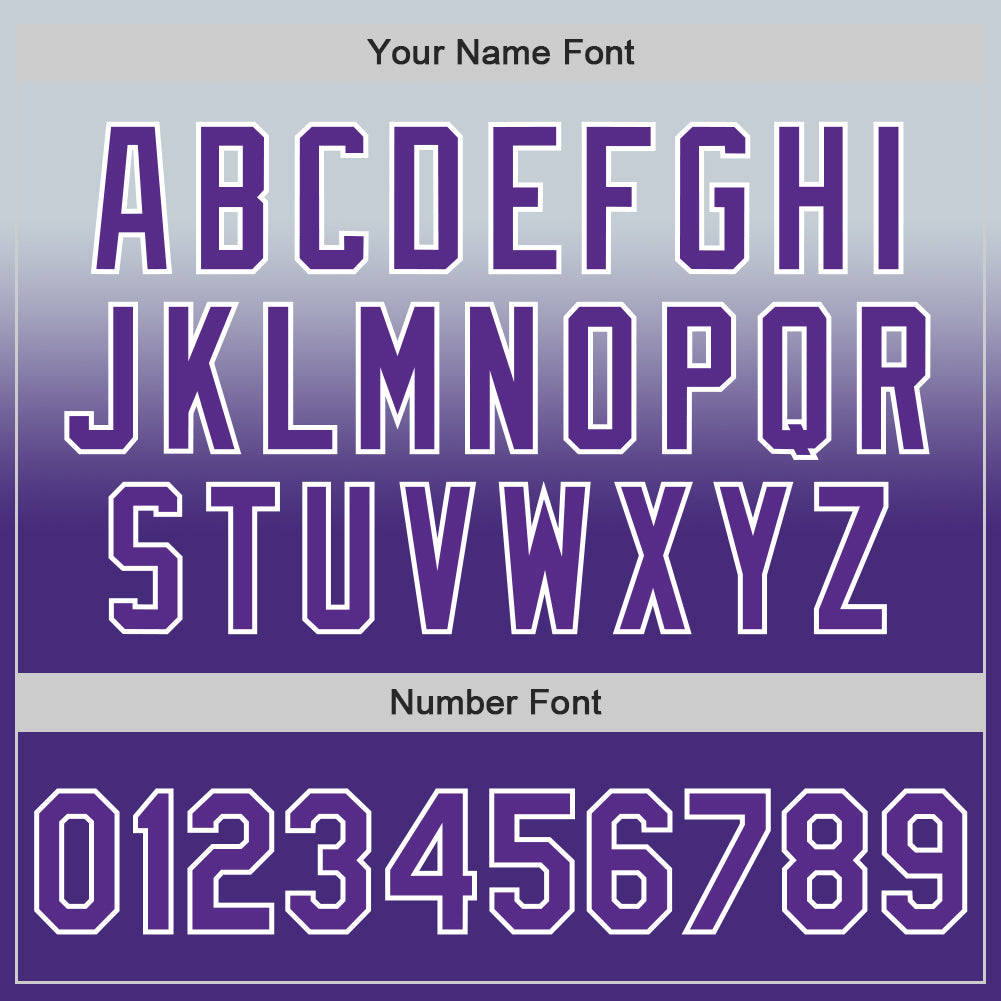 Custom Silver Purple-White Authentic Fade Fashion Baseball Jersey - Sky-Custom