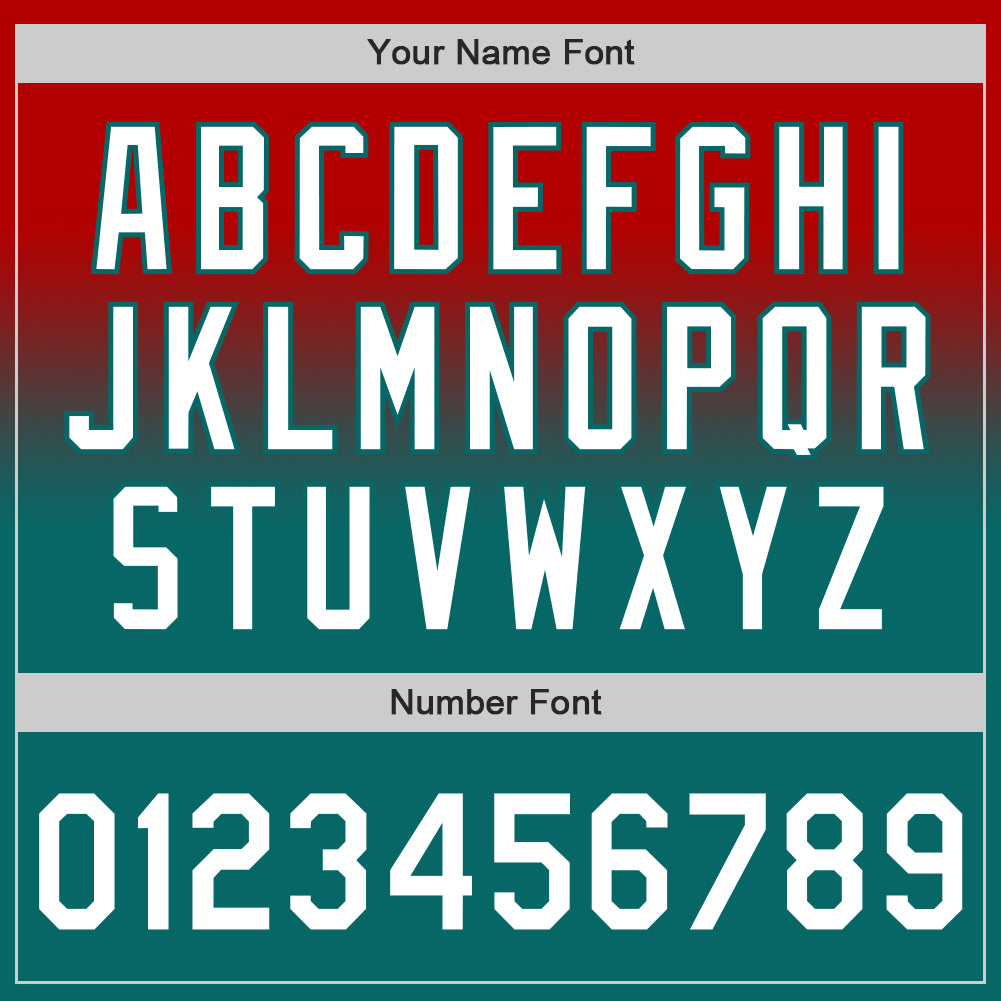 Custom Red White-Teal Authentic Fade Fashion Baseball Jersey - Sky-Custom