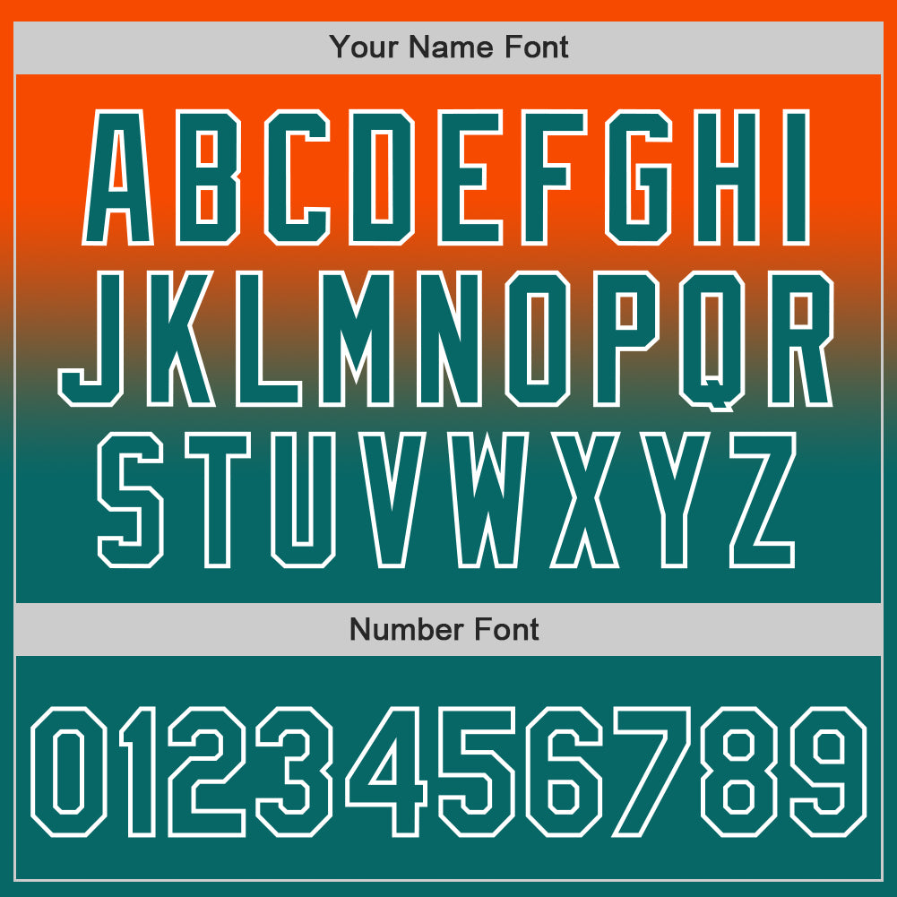 Custom Orange Teal-White Authentic Fade Fashion Baseball Jersey - Sky-Custom