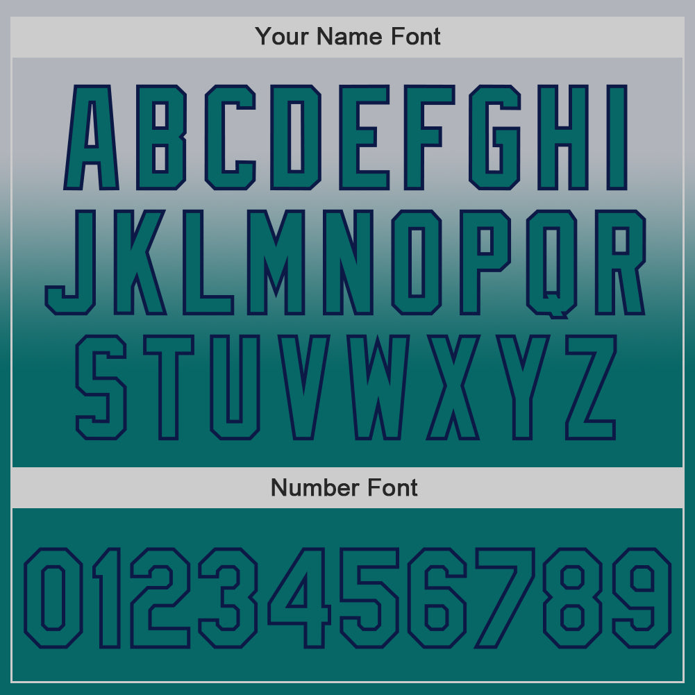 Custom Gray Teal-Navy Authentic Fade Fashion Baseball Jersey - Sky-Custom