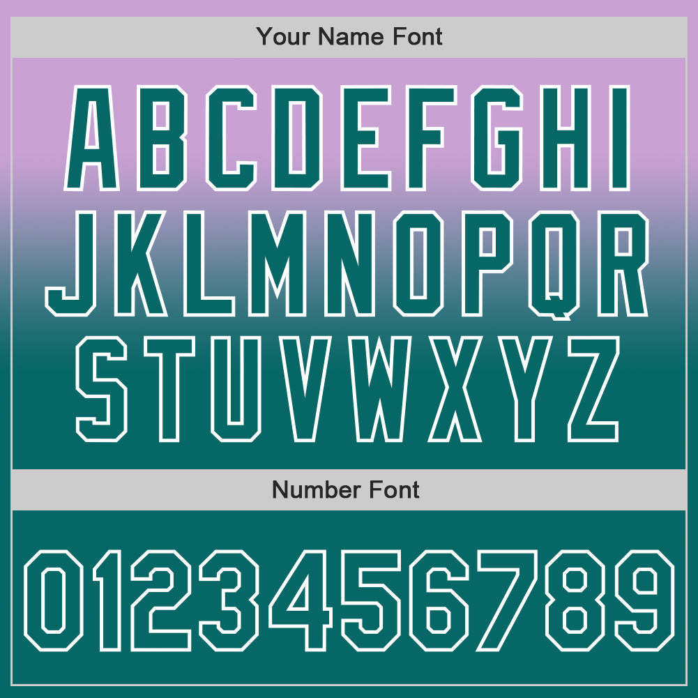 Custom Light Purple Teal-White Authentic Fade Fashion Baseball Jersey - Sky-Custom