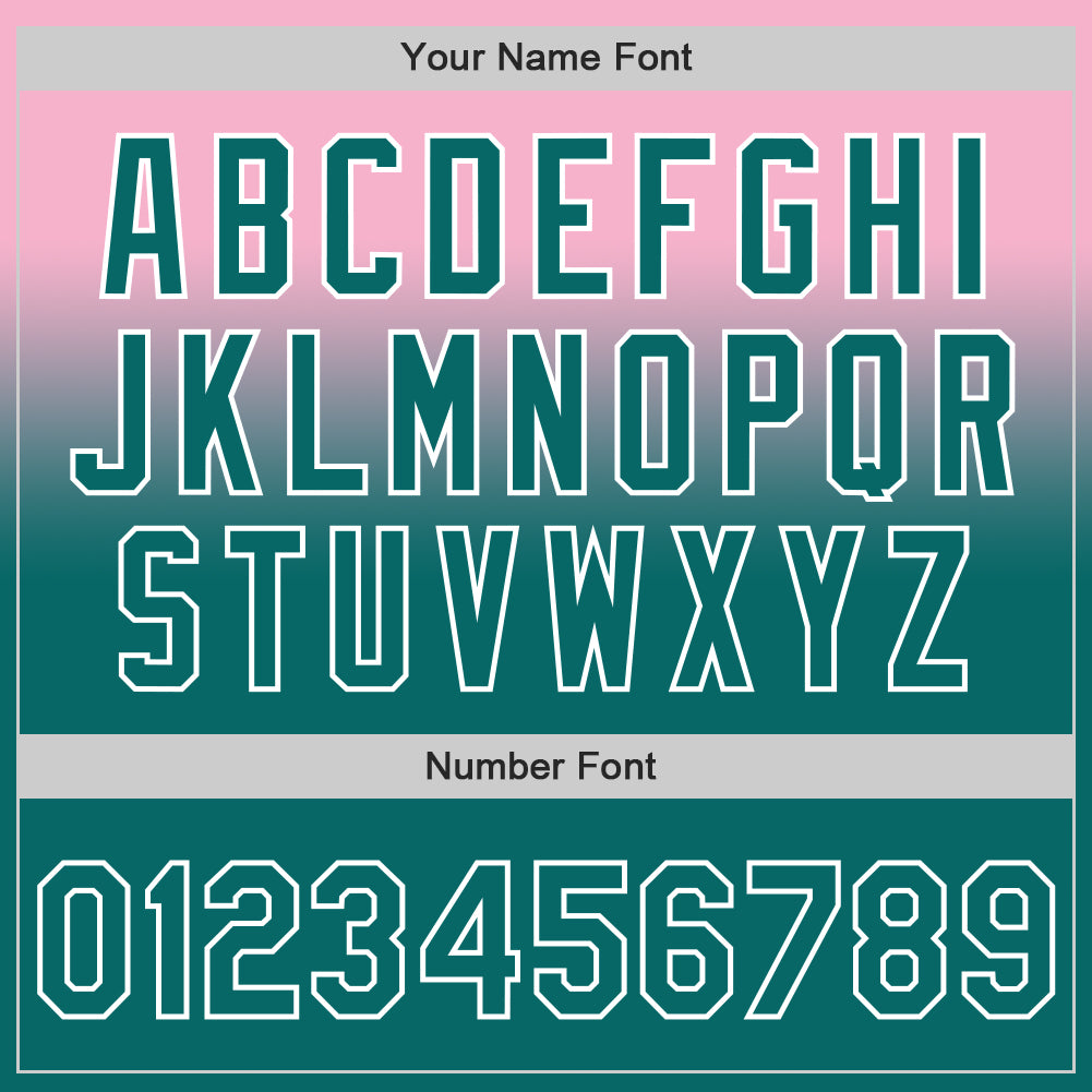 Custom Light Pink Teal-White Authentic Fade Fashion Baseball Jersey - Sky-Custom