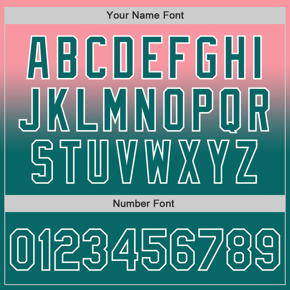 Custom Medium Pink Teal-White Authentic Fade Fashion Baseball Jersey - Sky-Custom