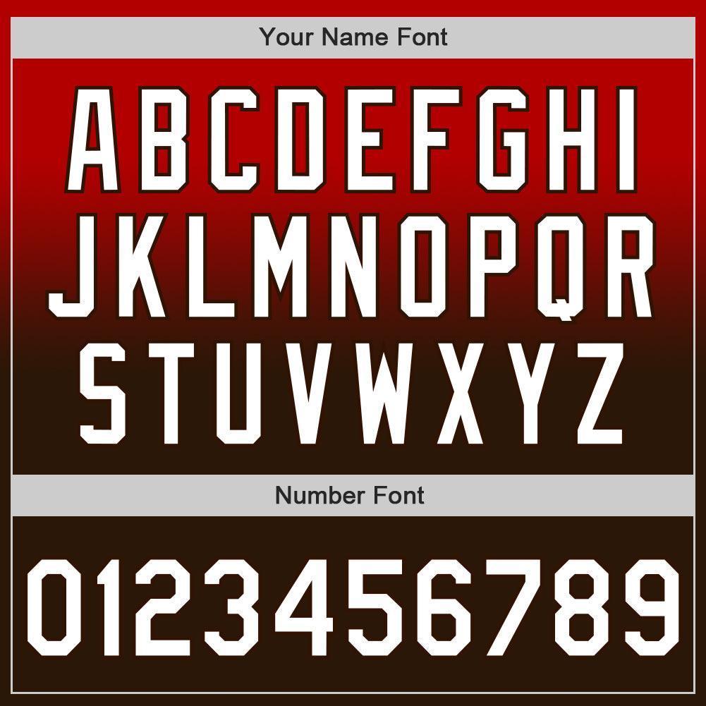 Custom Red White-Brown Authentic Fade Fashion Baseball Jersey - Sky-Custom