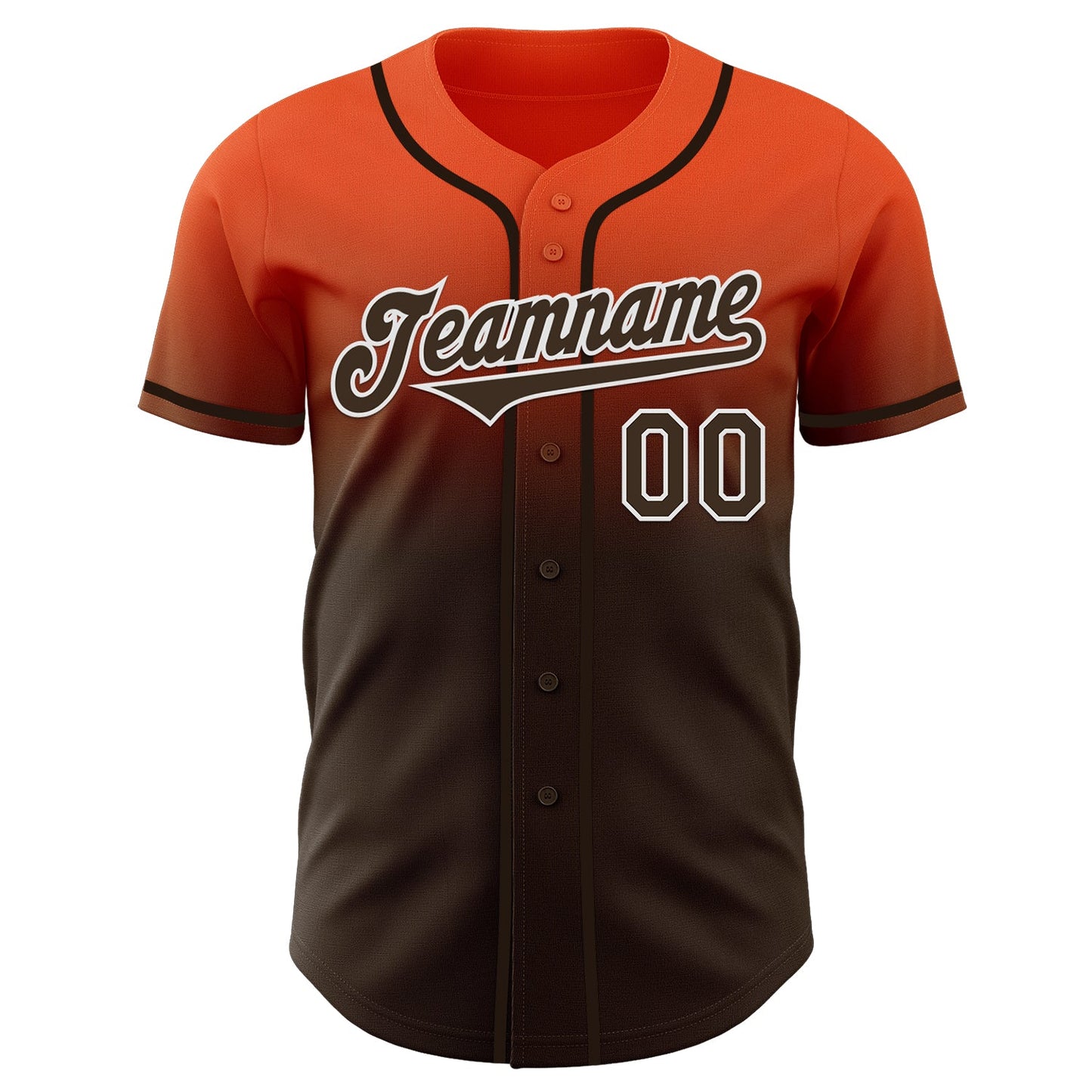 Custom Orange Brown-White Authentic Fade Fashion Baseball Jersey - Sky-Custom