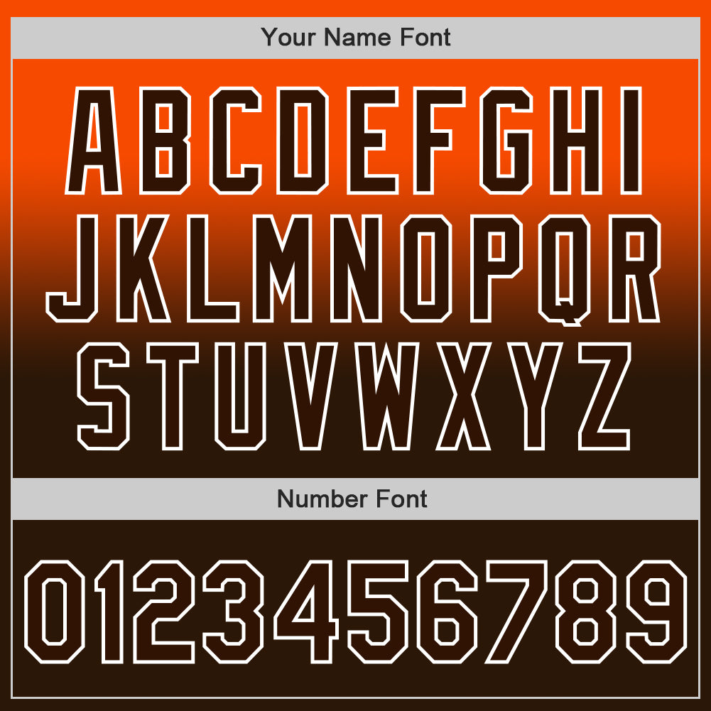 Custom Orange Brown-White Authentic Fade Fashion Baseball Jersey - Sky-Custom