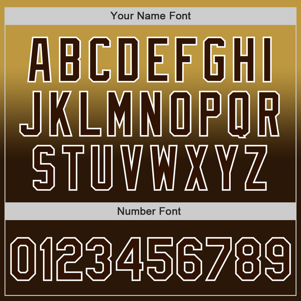 Custom Old Gold Brown-White Authentic Fade Fashion Baseball Jersey - Sky-Custom