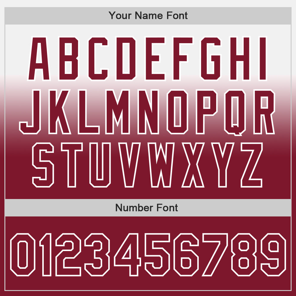 Custom White Crimson Authentic Fade Fashion Baseball Jersey - Sky-Custom