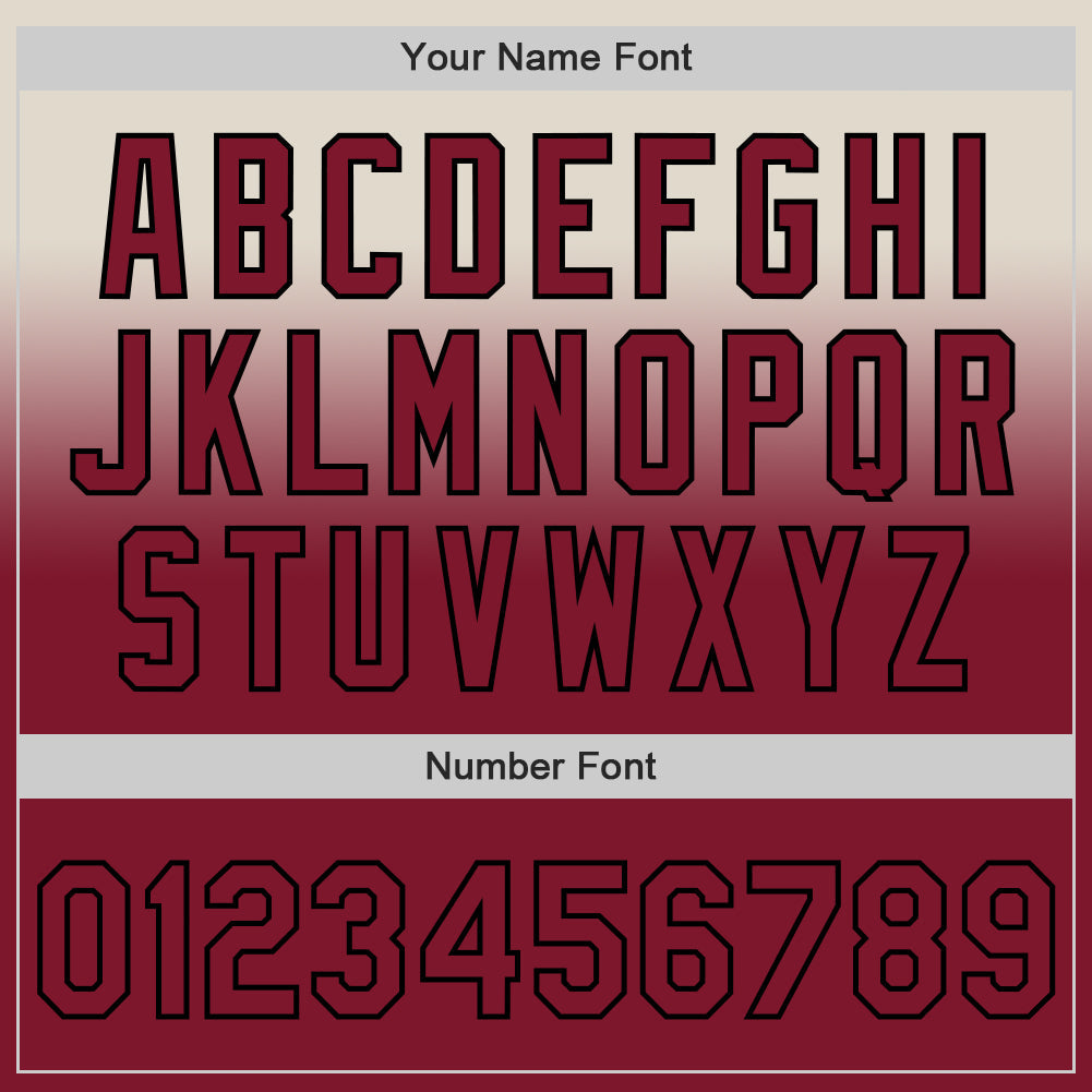 Custom Cream Crimson-Black Authentic Fade Fashion Baseball Jersey - Sky-Custom