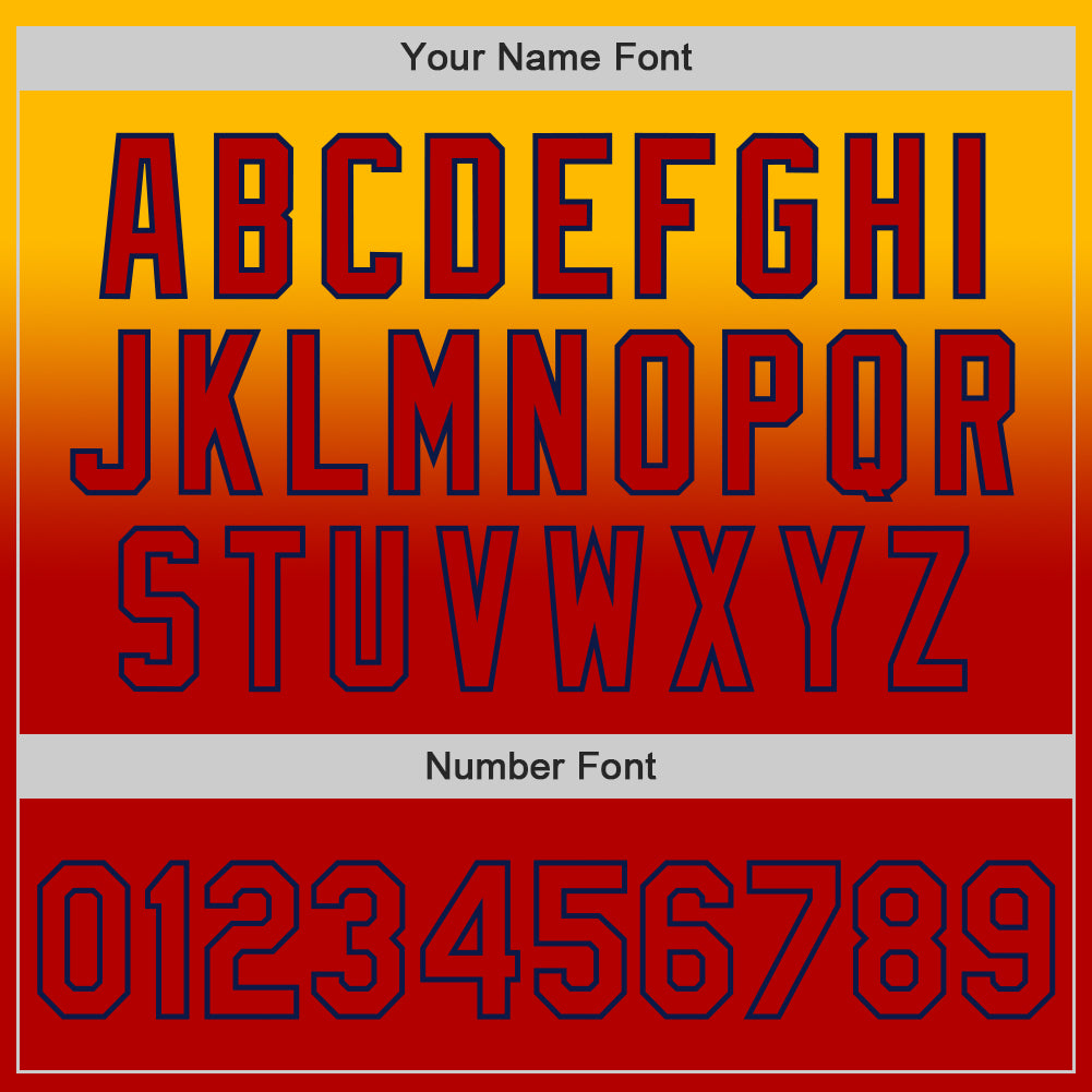 Custom Gold Red-Navy Authentic Fade Fashion Baseball Jersey - Sky-Custom