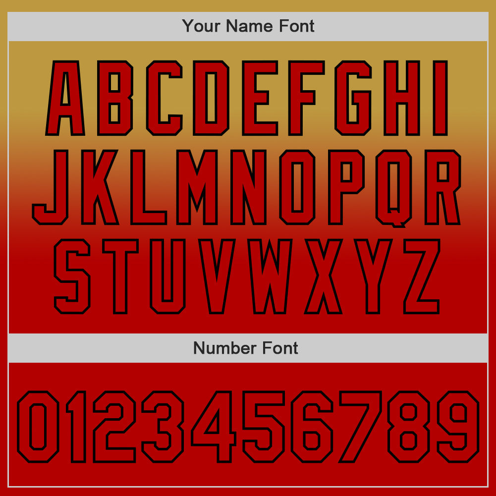 Custom Old Gold Red-Black Authentic Fade Fashion Baseball Jersey - Sky-Custom