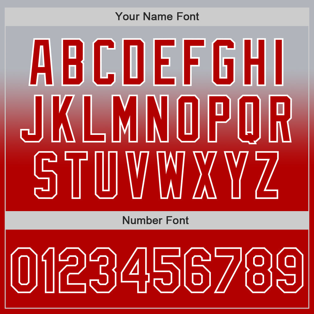 Custom Gray Red-White Authentic Fade Fashion Baseball Jersey - Sky-Custom