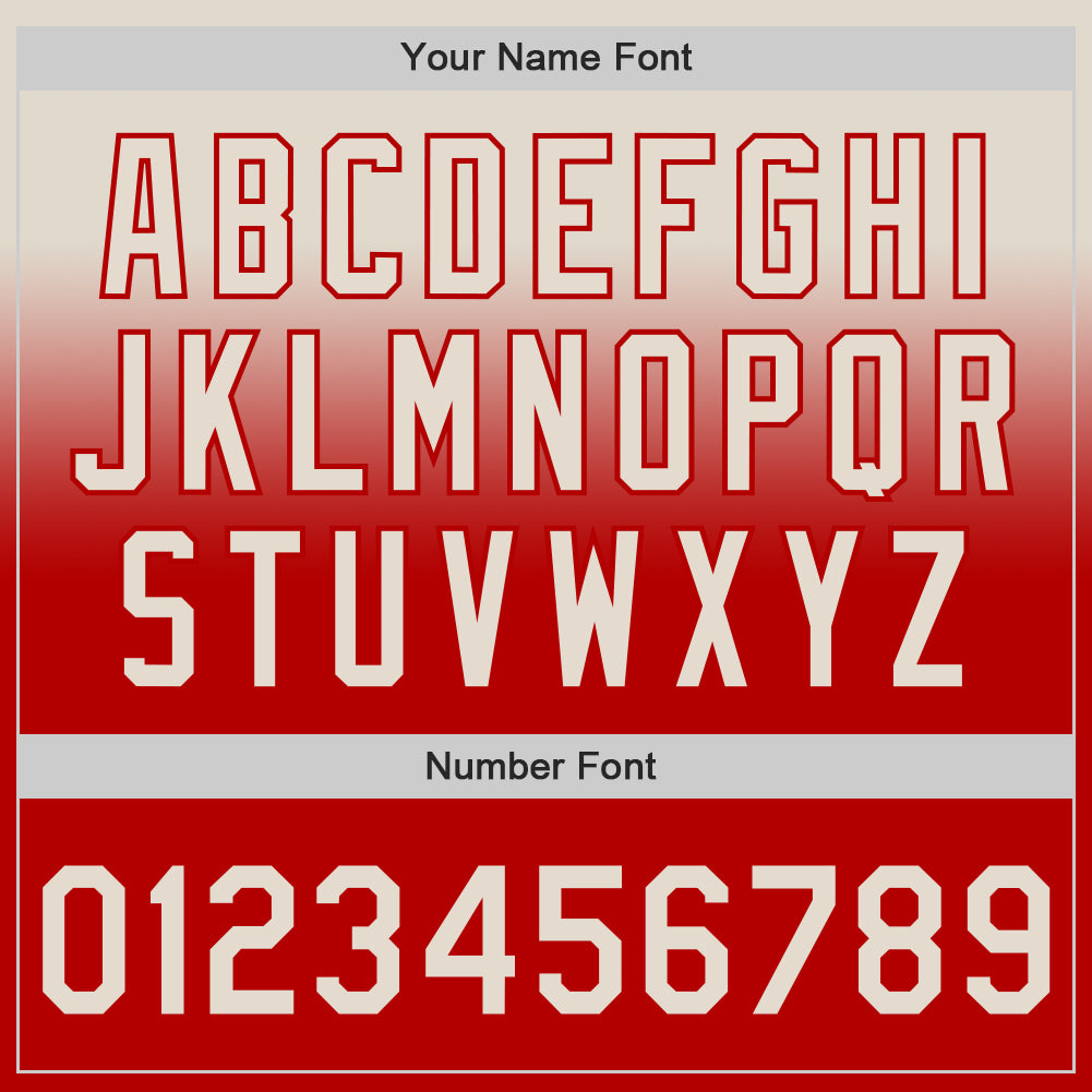 Custom Cream Red Authentic Fade Fashion Baseball Jersey - Sky-Custom