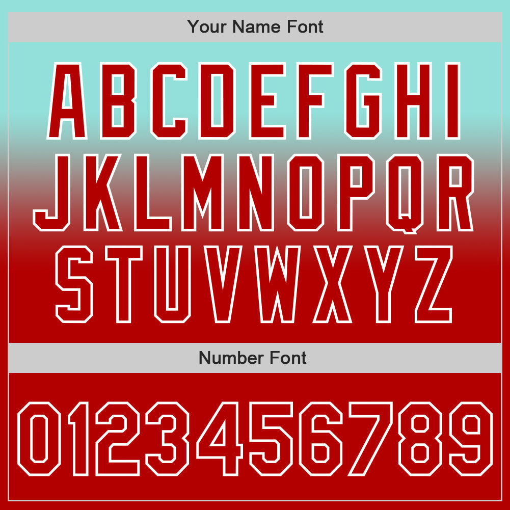 Custom Ice Blue Red-White Authentic Fade Fashion Baseball Jersey - Sky-Custom