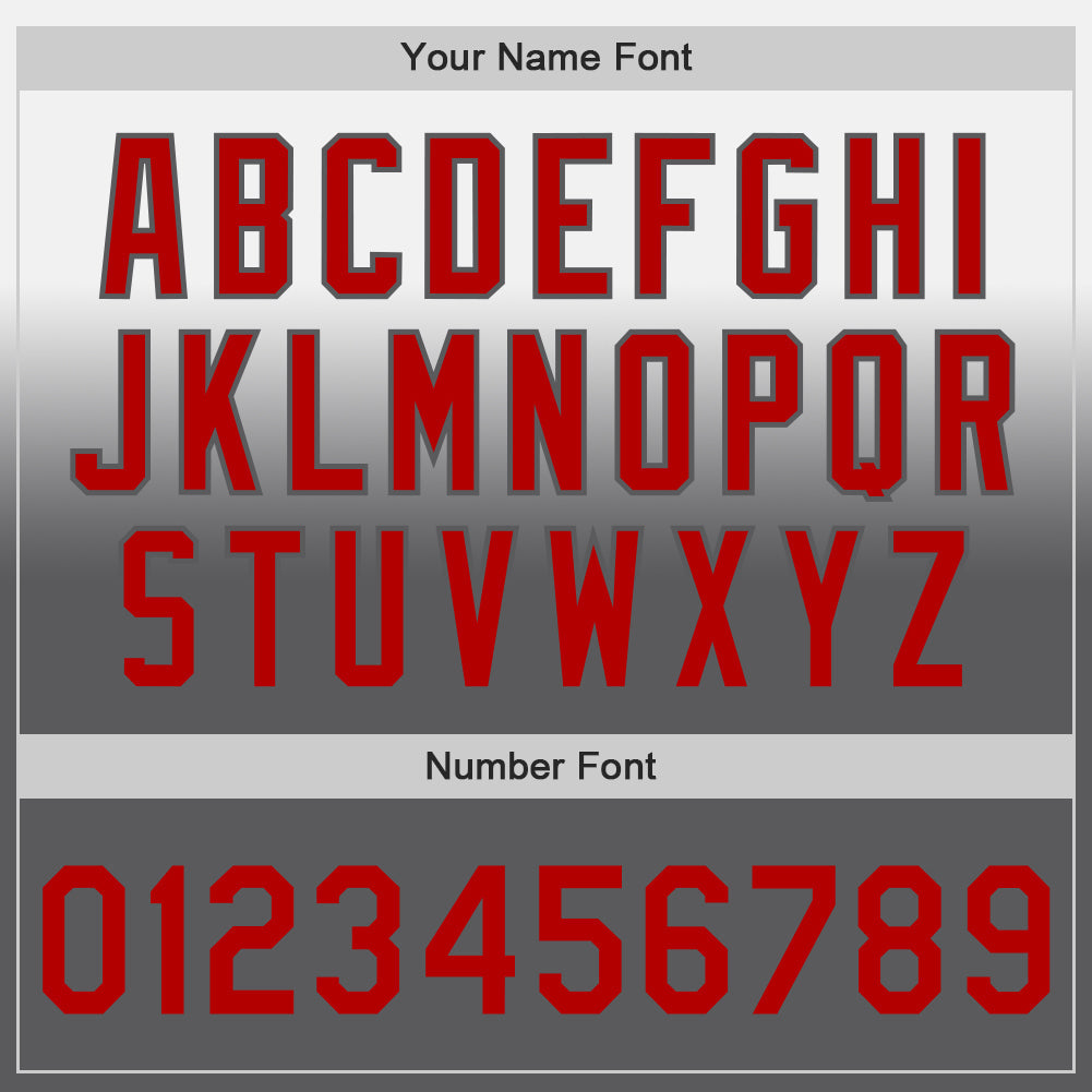 Custom White Red-Steel Gray Authentic Fade Fashion Baseball Jersey - Sky-Custom