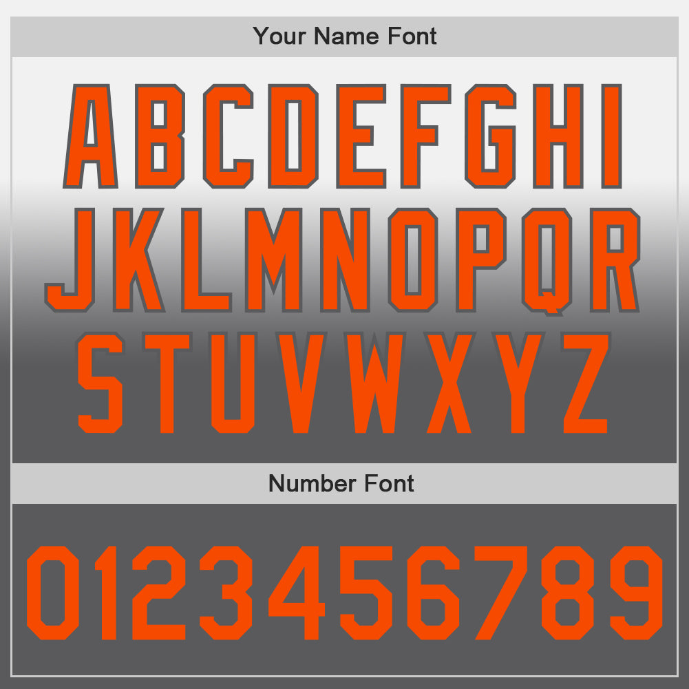 Custom White Orange-Steel Gray Authentic Fade Fashion Baseball Jersey - Sky-Custom