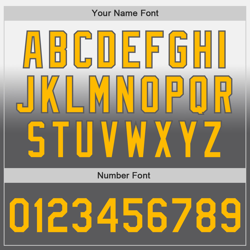 Custom White Gold-Steel Gray Authentic Fade Fashion Baseball Jersey - Sky-Custom