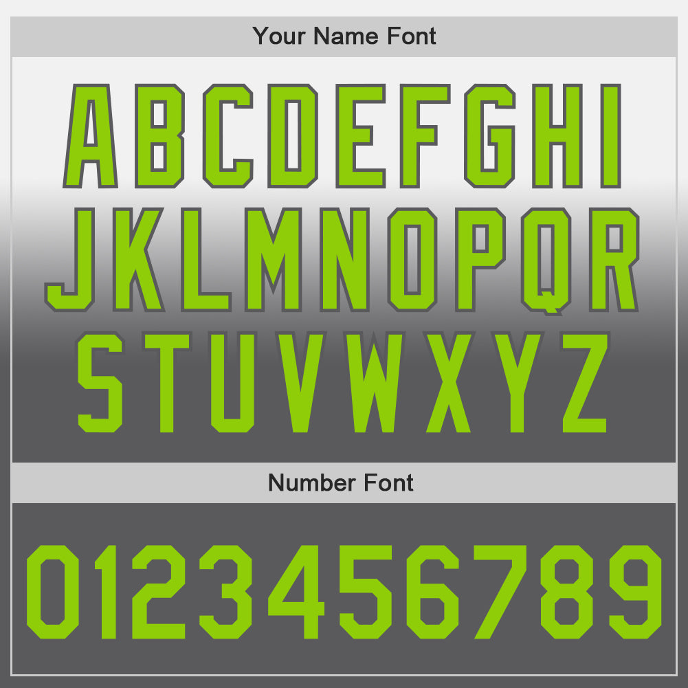 Custom White Neon Green-Steel Gray Authentic Fade Fashion Baseball Jersey - Sky-Custom