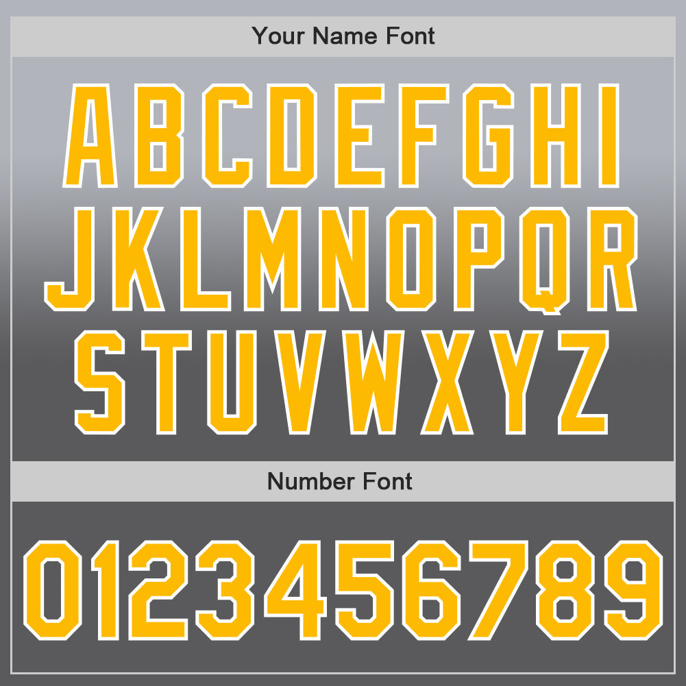 Custom Gray Gold Steel Gray-White Authentic Fade Fashion Baseball Jersey - Sky-Custom