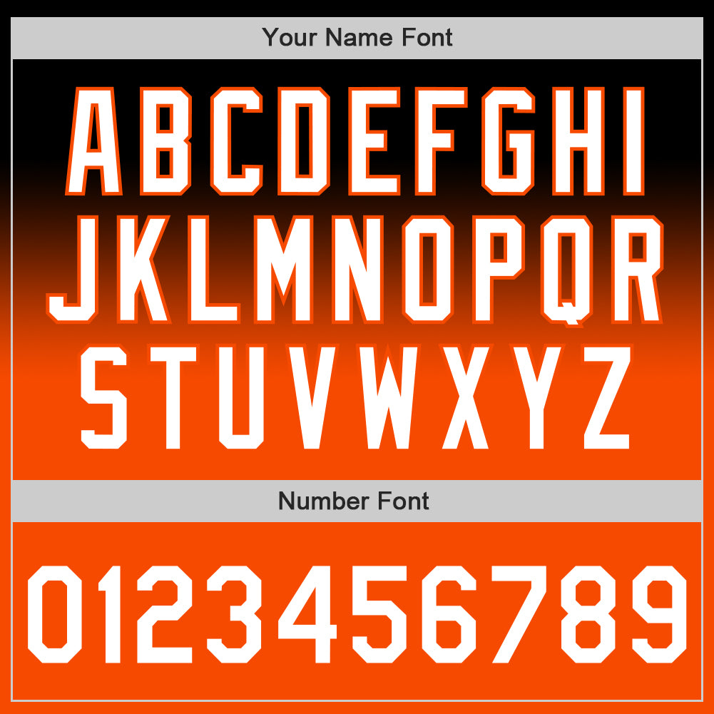 Custom Black White-Orange Authentic Fade Fashion Baseball Jersey - Sky-Custom