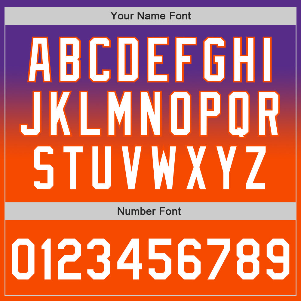 Custom Purple White-Orange Authentic Fade Fashion Baseball Jersey - Sky-Custom