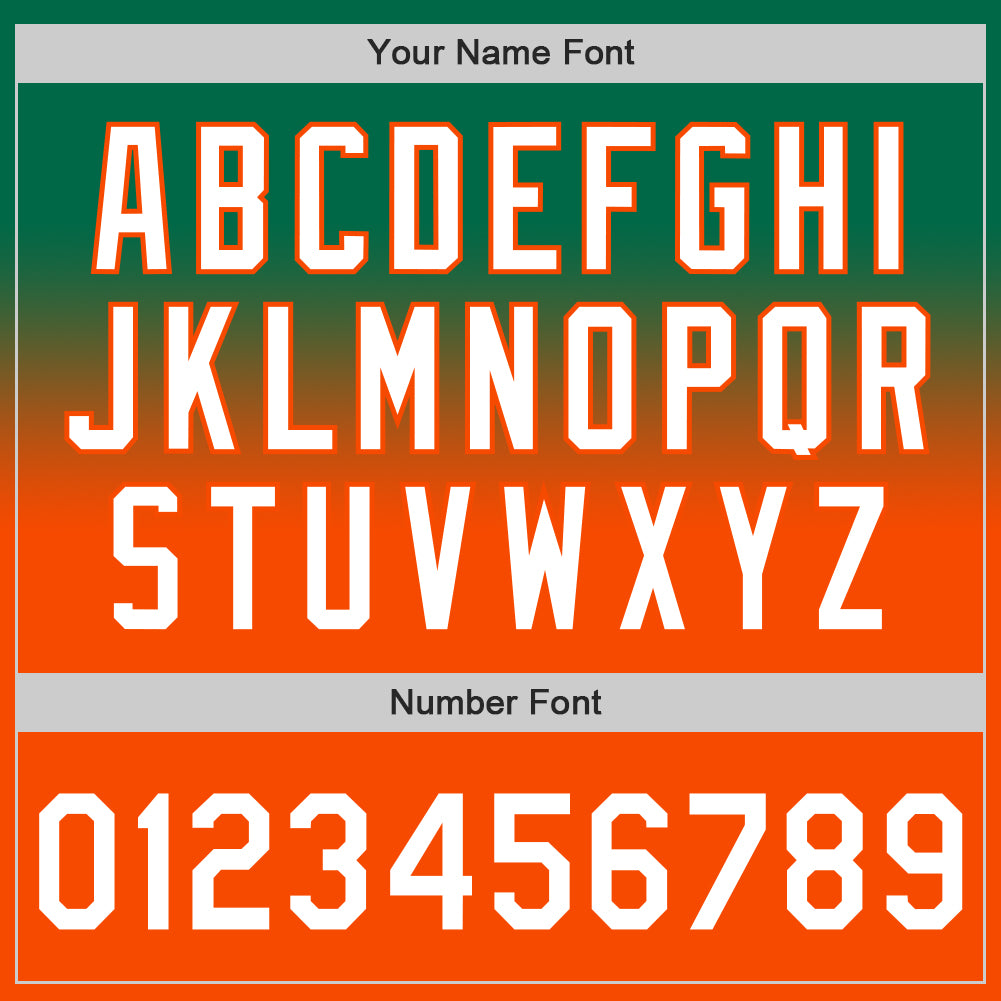 Custom Kelly Green White-Orange Authentic Fade Fashion Baseball Jersey - Sky-Custom