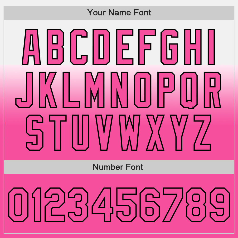 Custom White Pink-Black Authentic Fade Fashion Baseball Jersey - Sky-Custom