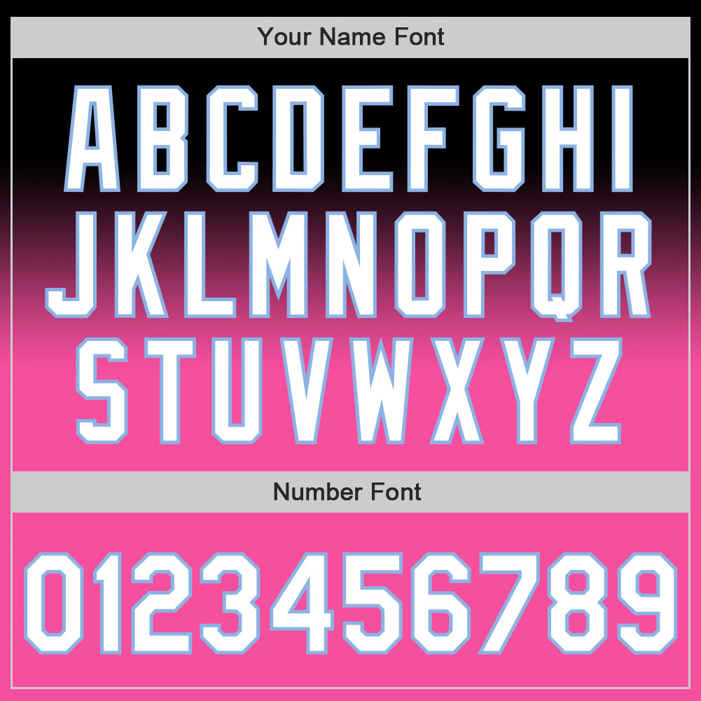 Custom Black White Pink-Light Blue Authentic Fade Fashion Baseball Jersey - Sky-Custom