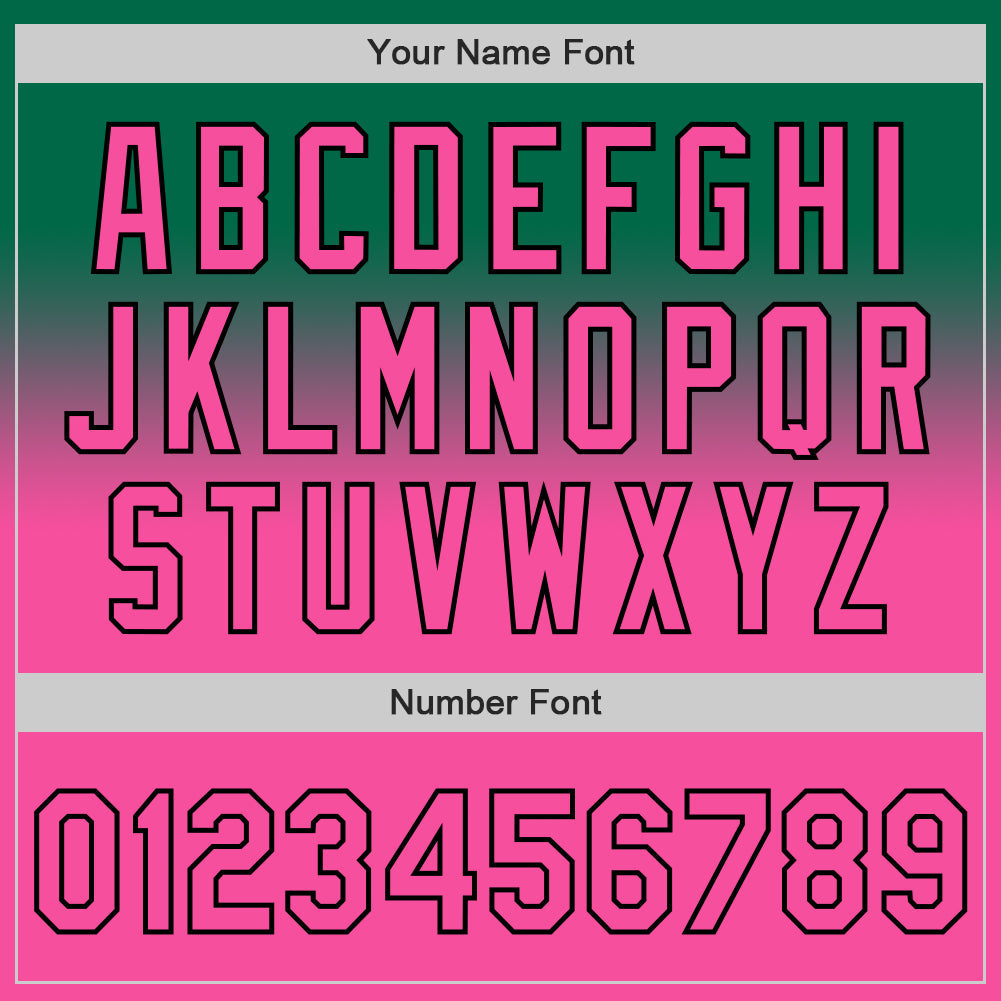 Custom Kelly Green Pink-Black Authentic Fade Fashion Baseball Jersey - Sky-Custom