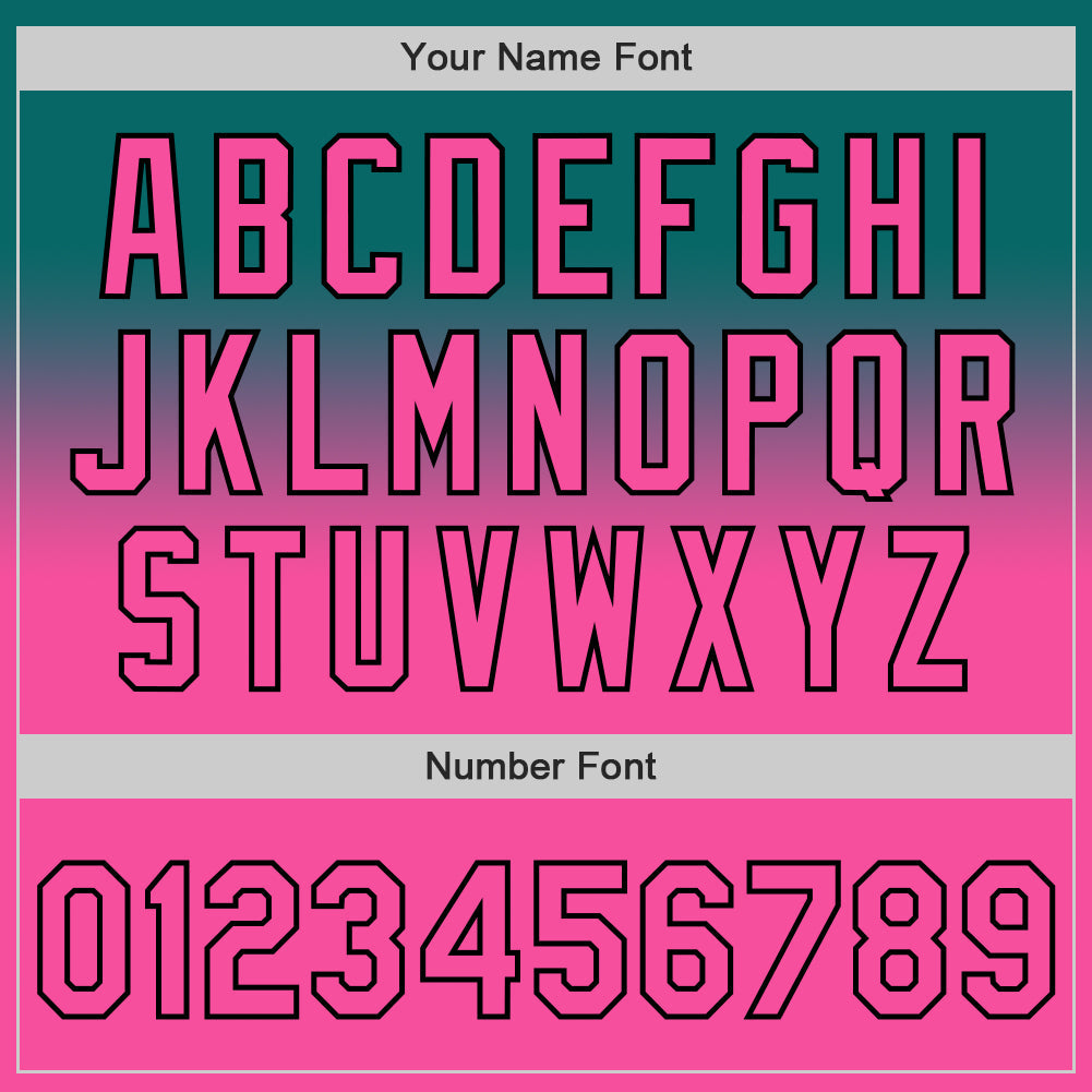 Custom Teal Pink-Black Authentic Fade Fashion Baseball Jersey - Sky-Custom