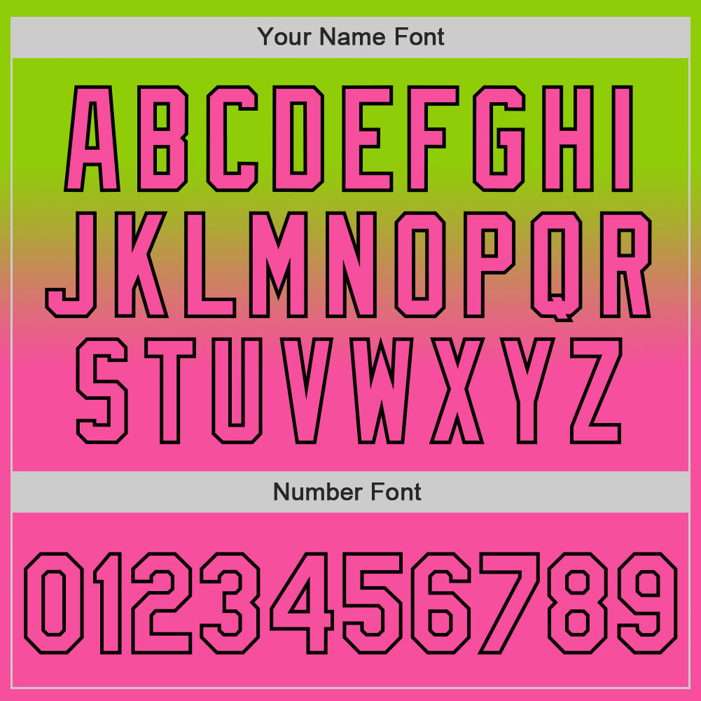 Custom Neon Green Pink-Black Authentic Fade Fashion Baseball Jersey - Sky-Custom