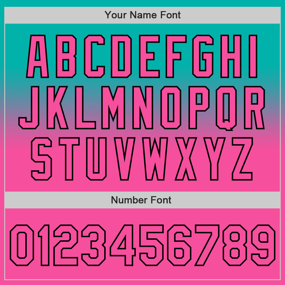 Custom Aqua Pink-Black Authentic Fade Fashion Baseball Jersey - Sky-Custom