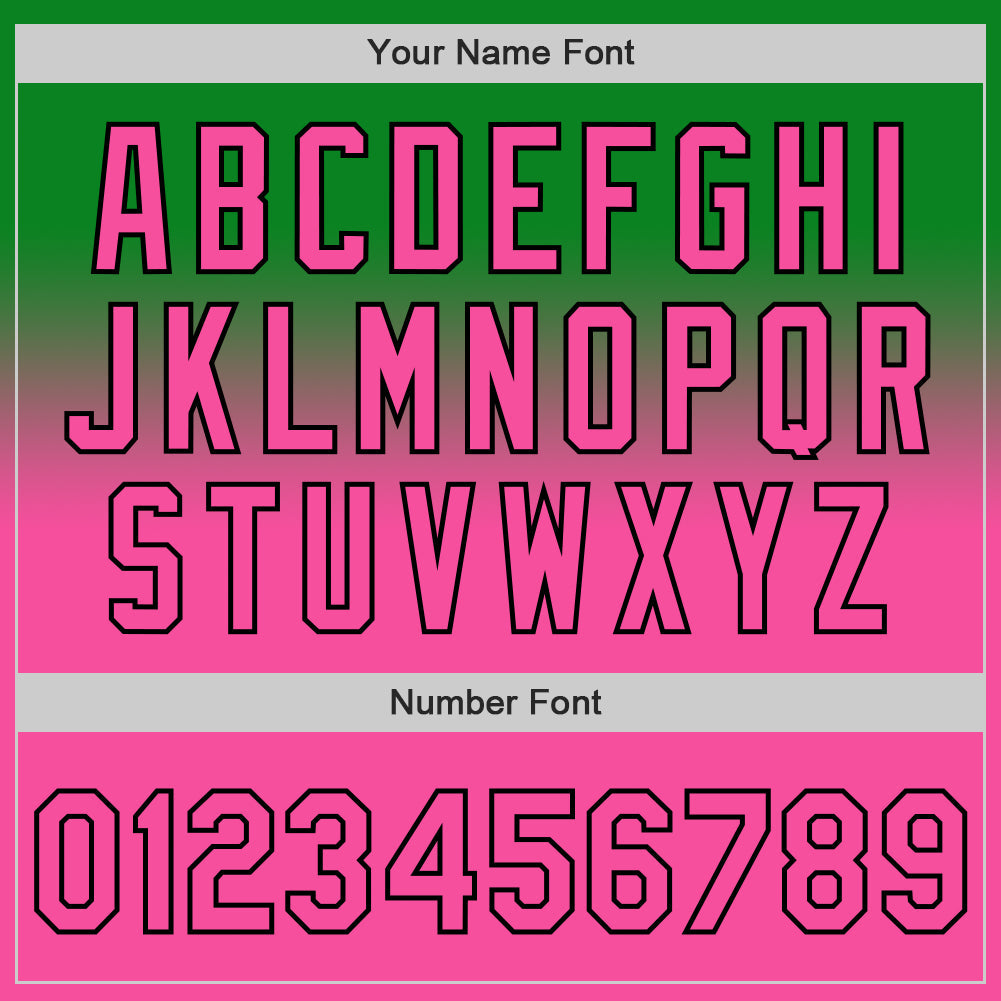 Custom Grass Green Pink-Black Authentic Fade Fashion Baseball Jersey - Sky-Custom