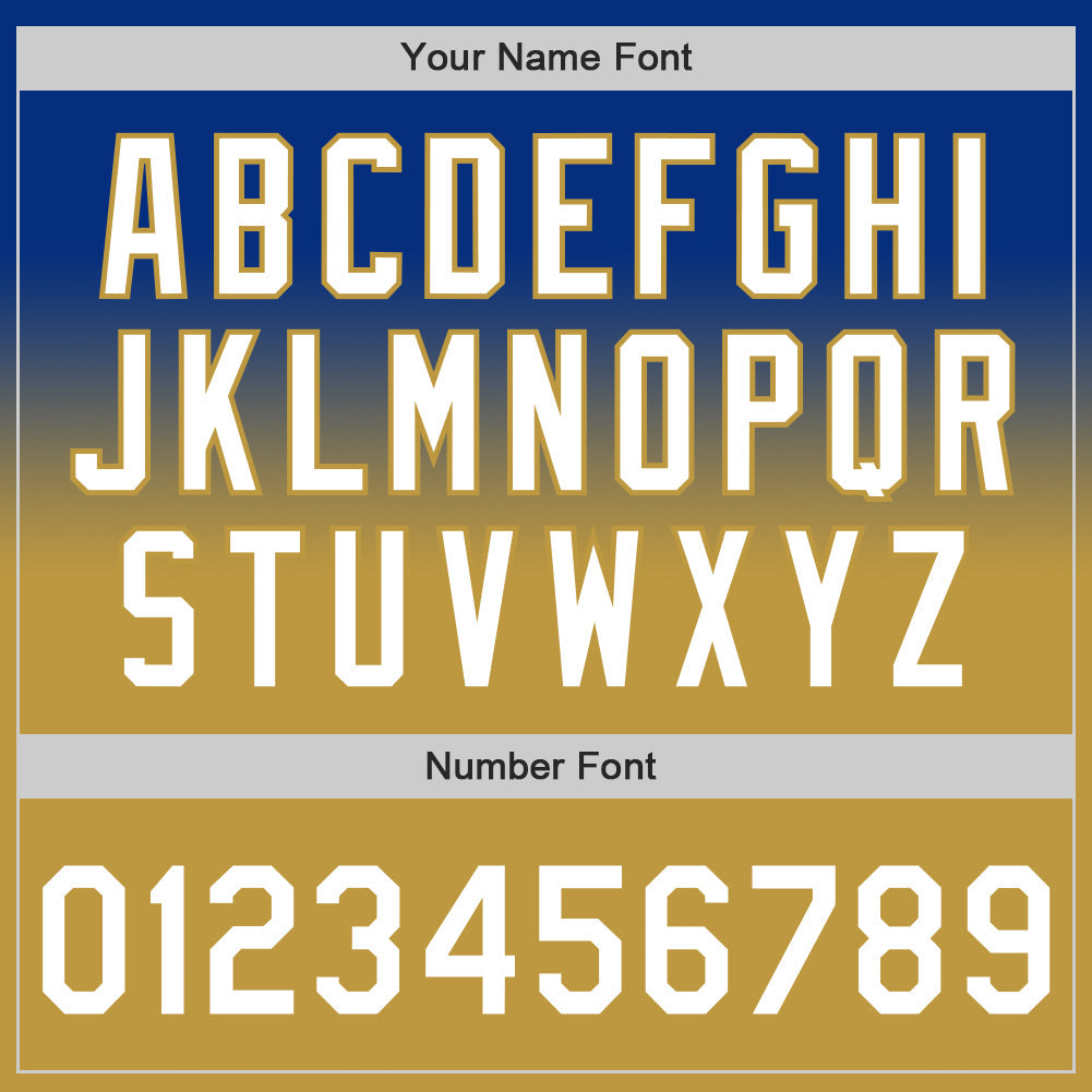 Custom Royal White-Old Gold Authentic Fade Fashion Baseball Jersey - Sky-Custom