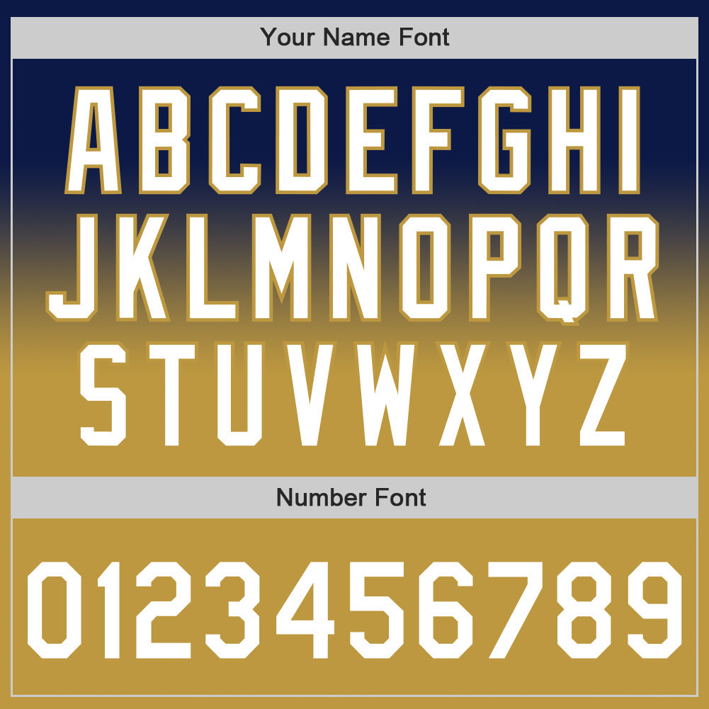 Custom Navy White-Old Gold Authentic Fade Fashion Baseball Jersey - Sky-Custom