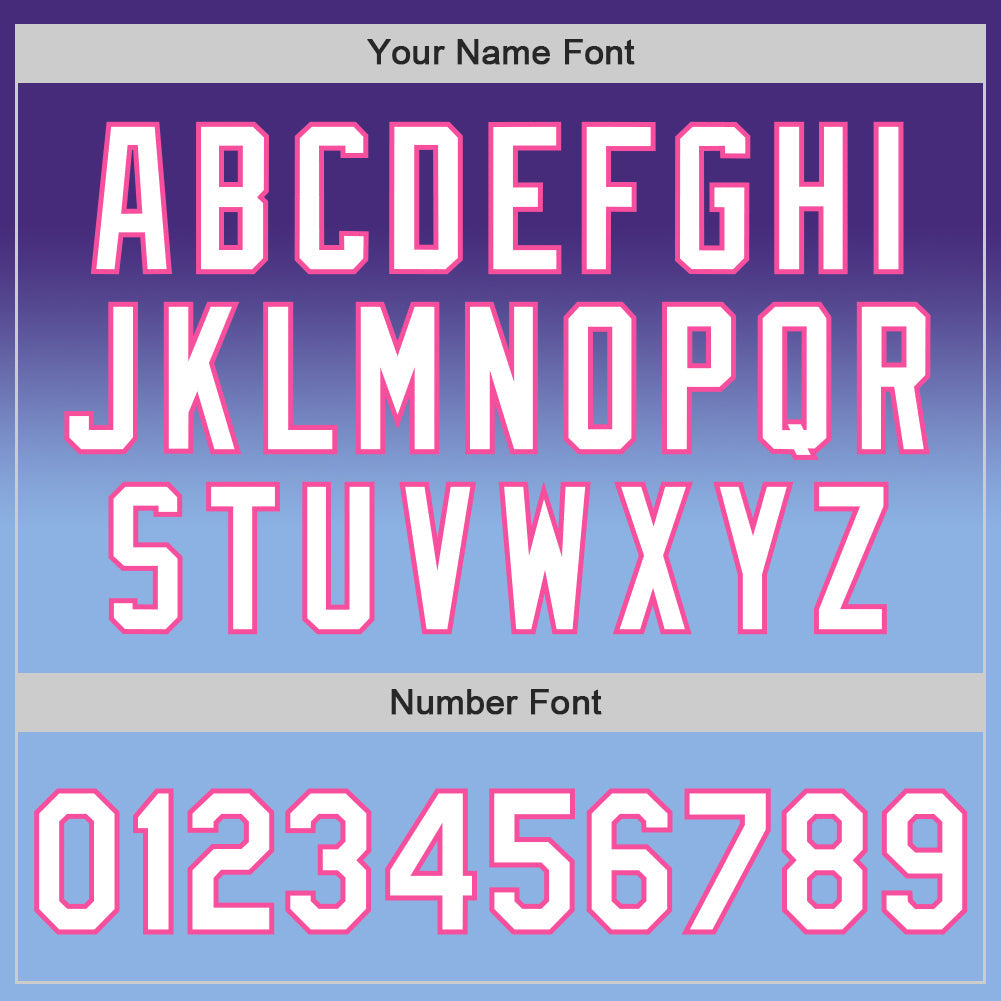 Custom Purple White Light Blue-Pink Authentic Fade Fashion Baseball Jersey - Sky-Custom