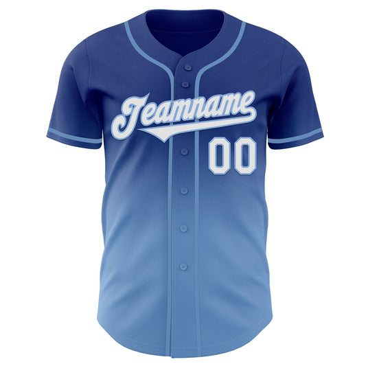 Custom Royal White-Light Blue Authentic Fade Fashion Baseball Jersey - Sky-Custom