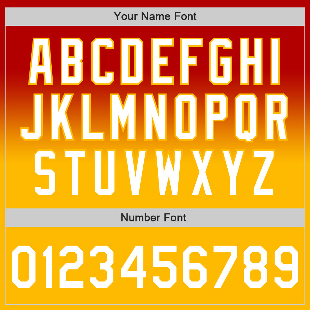 Custom Red White-Gold Authentic Fade Fashion Baseball Jersey - Sky-Custom