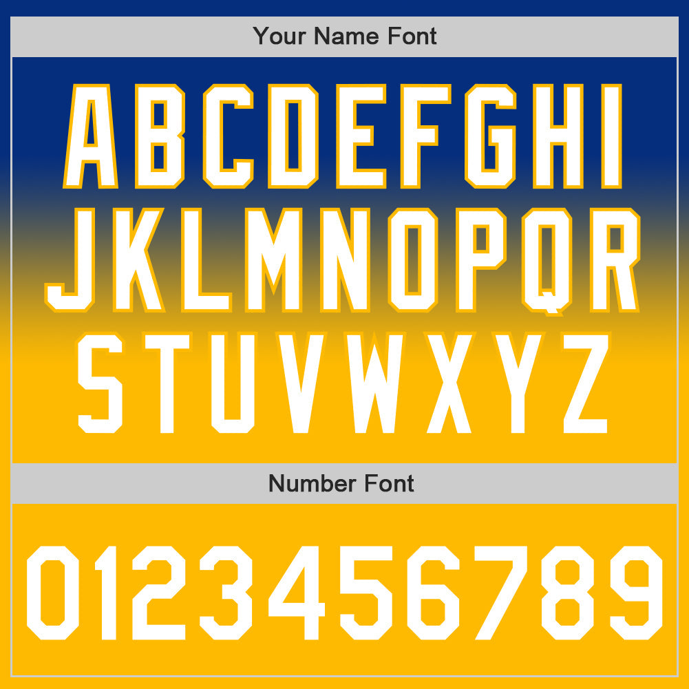 Custom Royal White-Gold Authentic Fade Fashion Baseball Jersey - Sky-Custom