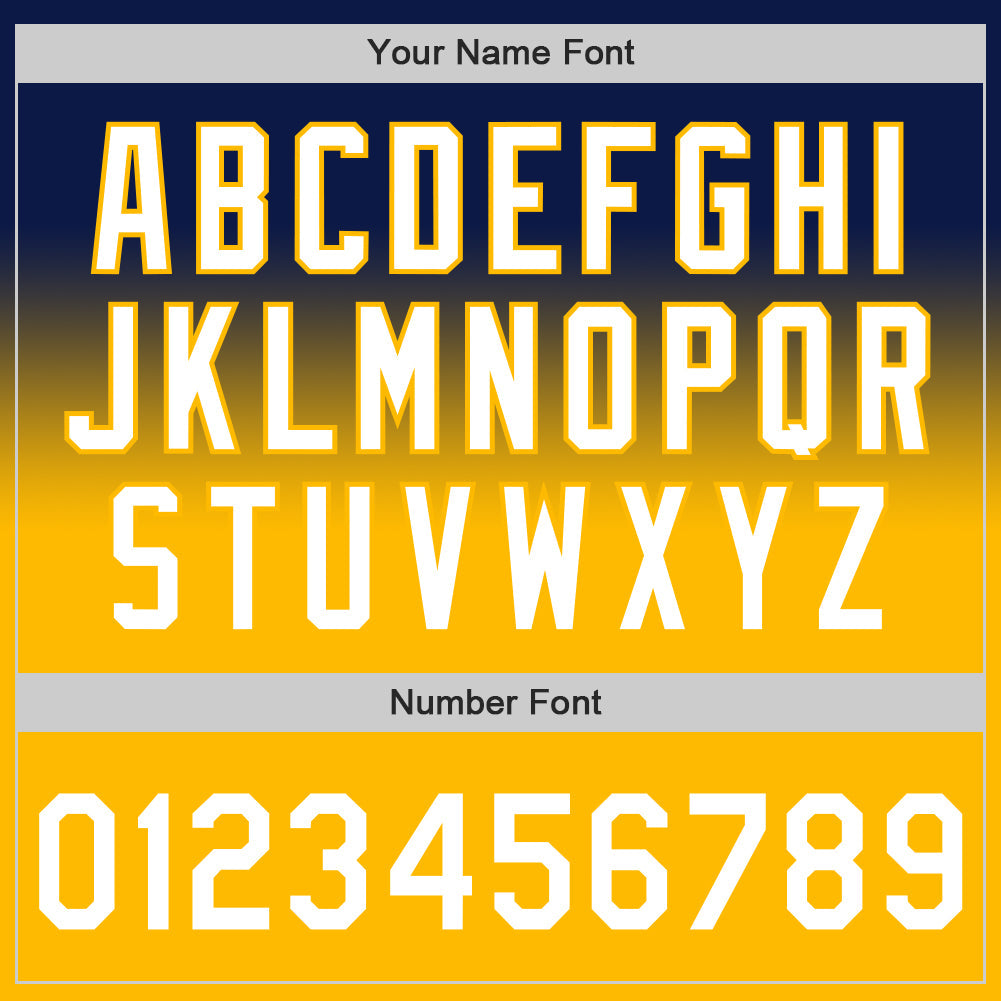 Custom Navy White-Gold Authentic Fade Fashion Baseball Jersey - Sky-Custom