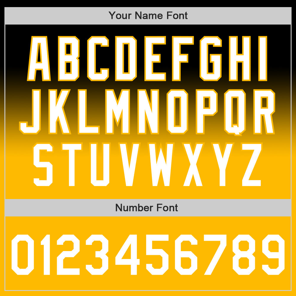 Custom Black White-Gold Authentic Fade Fashion Baseball Jersey - Sky-Custom