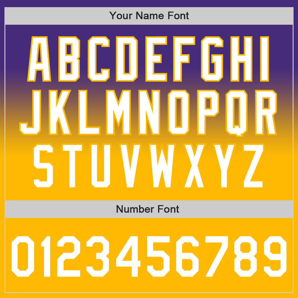 Custom Purple White-Gold Authentic Fade Fashion Baseball Jersey - Sky-Custom