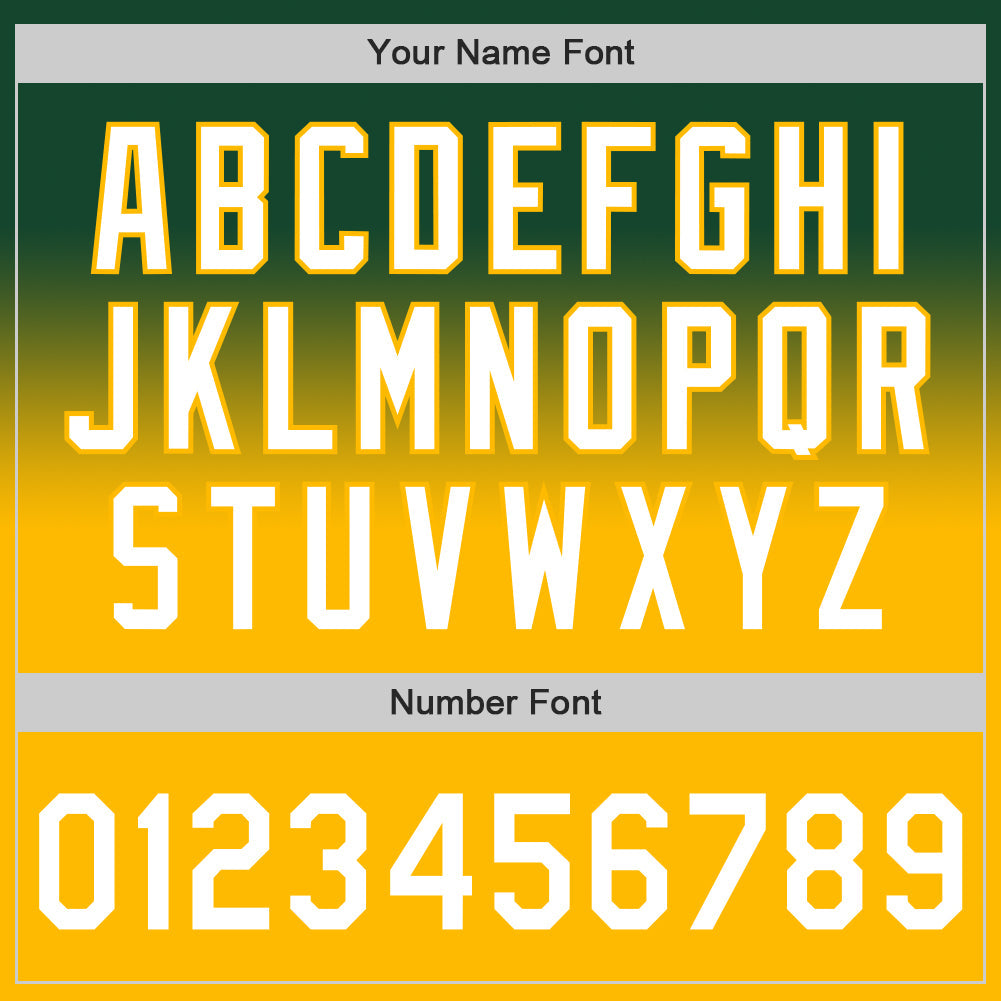 Custom Green White-Gold Authentic Fade Fashion Baseball Jersey - Sky-Custom