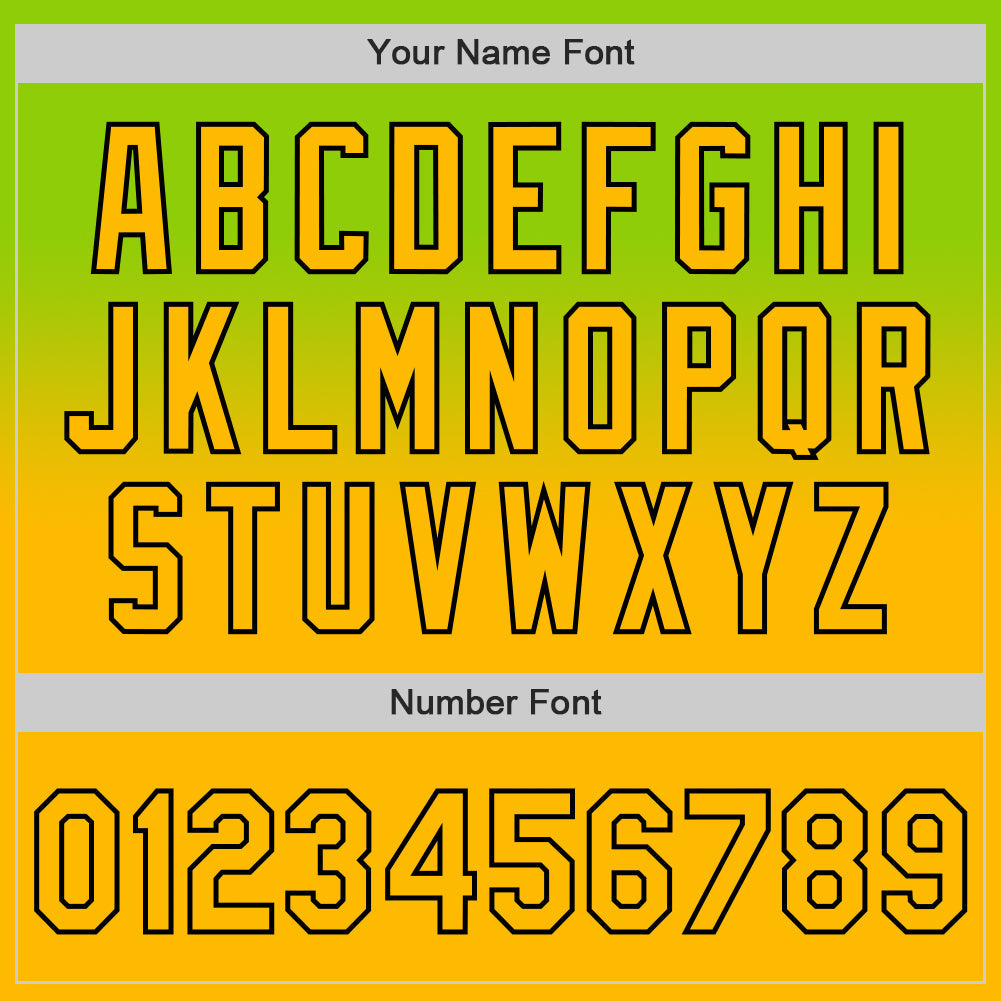 Custom Neon Green Gold-Black Authentic Fade Fashion Baseball Jersey - Sky-Custom