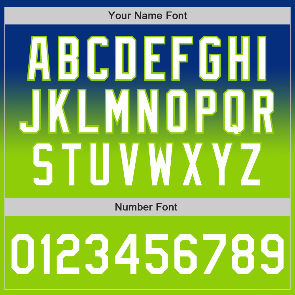 Custom Royal White-Neon Green Authentic Fade Fashion Baseball Jersey - Sky-Custom