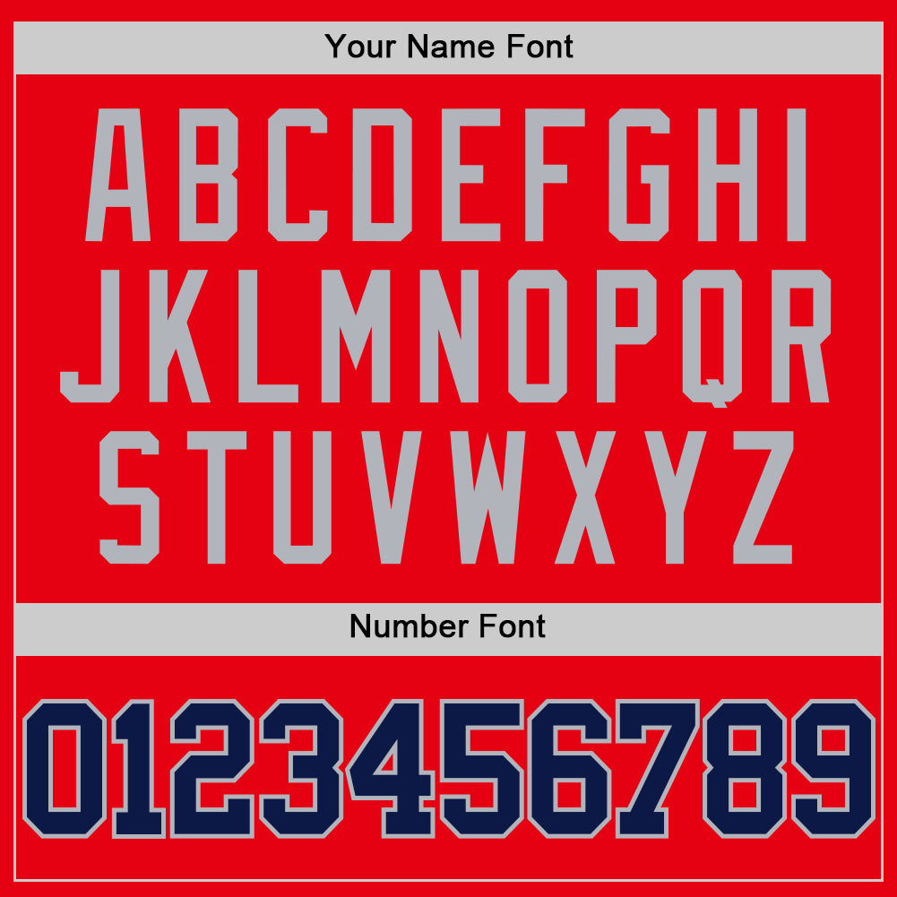 Custom Fire Red Navy-Gray Authentic Basketball Jersey - Sky-Custom