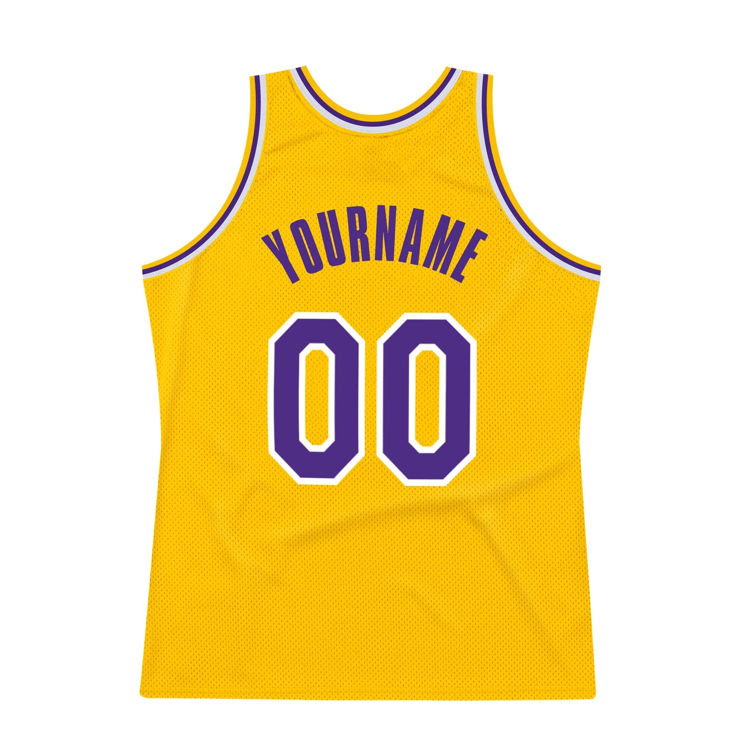 Custom Gold Purple-White Authentic Throwback Basketball Jersey - Sky-Custom
